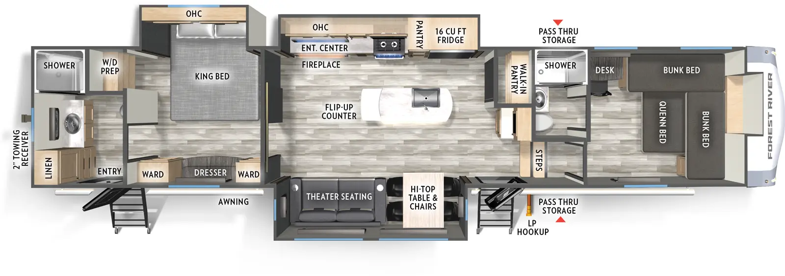 Wildcat Fifth Wheels 35FUN Floorplan